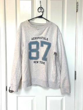 Aeropostale Light Heather Gray '87' Crewneck Sweatshirt size M